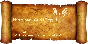 Mittner Györgyi névjegykártya